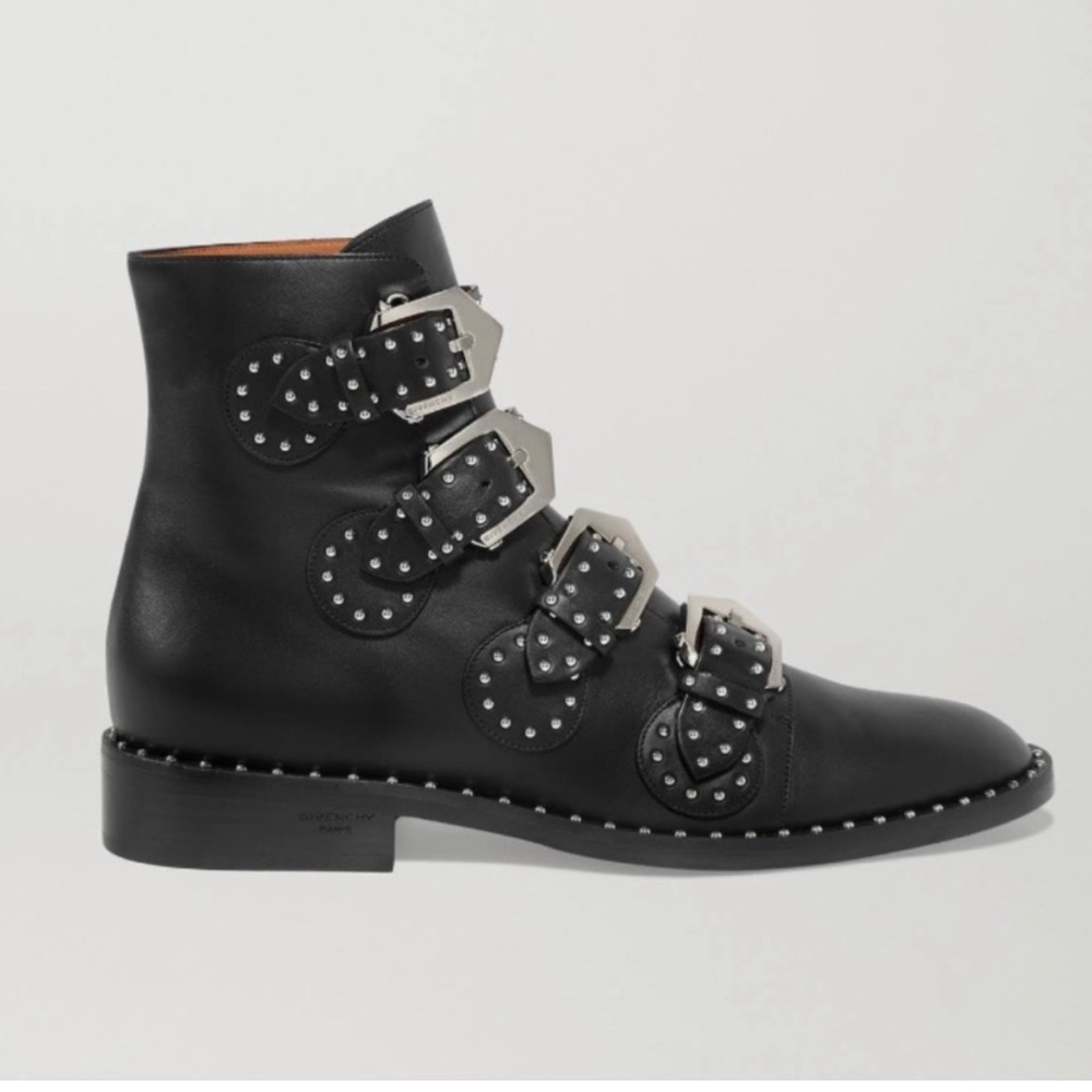 Givenchy Elegant Prue Moto Studded Leather Ankle Boots